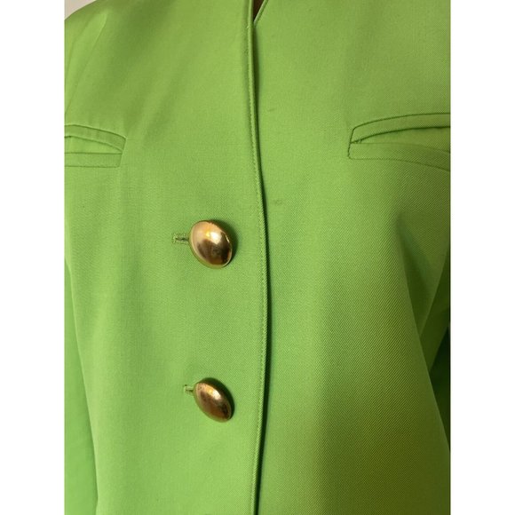 Escada Apple Green Gold  Button Jacket - Sz 40  8/10 Professionally Cleaned - Picture 7 of 15